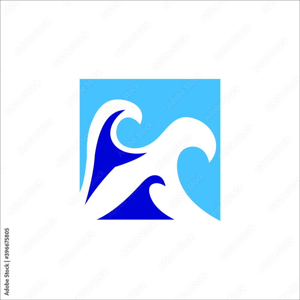 logo sea beach environment templet vector