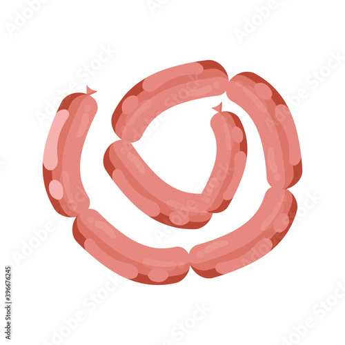 delicious fresh sausages butchery product vector illustration design