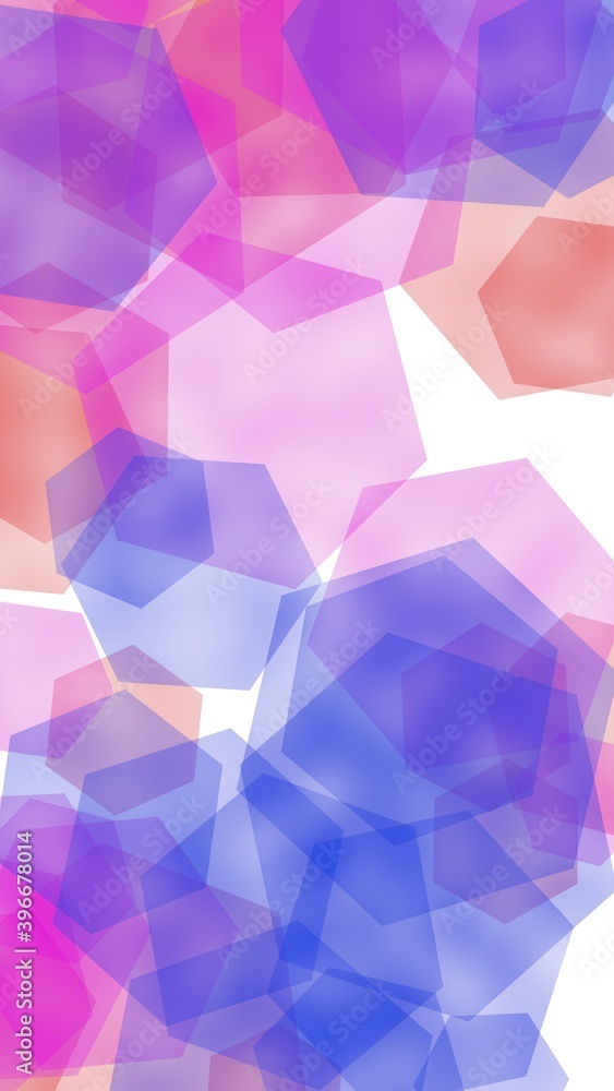 Multicolored translucent hexagons on white background. Vertical image orientation. 3D illustration Multicolored translucent hexagons on white background. Vertical image orientation. 3D illustration
