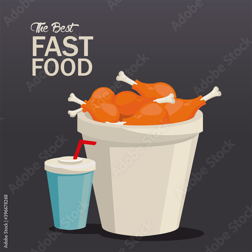chicken thighs pot and soda delicious fast food icon
