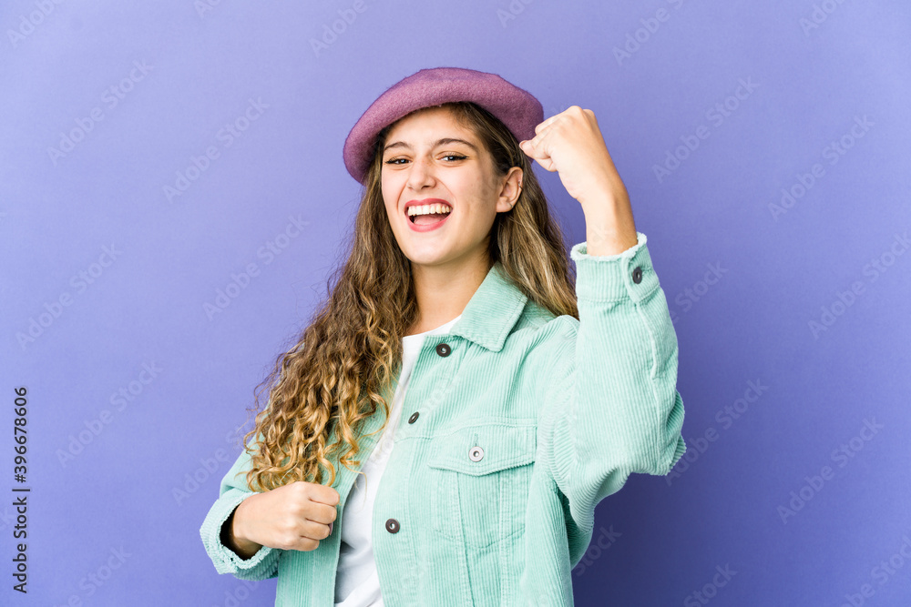 Young caucasian cute woman cheering carefree and excited. Victory concept. Young caucasian cute woman cheering carefree and excited. Victory concept.