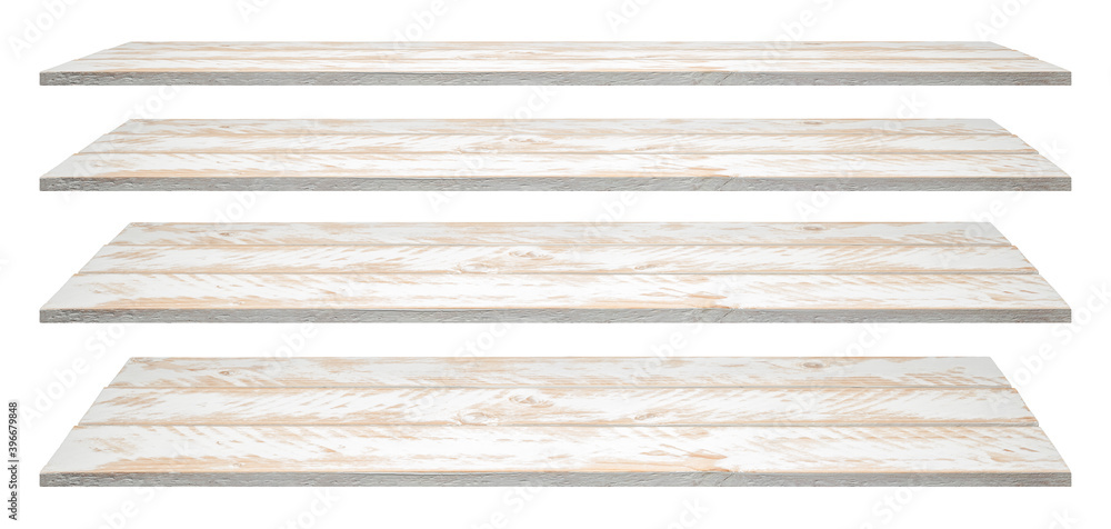 A collection of empty wooden shelves that can be used as a background for products A collection of empty wooden shelves that can be used as a background for products