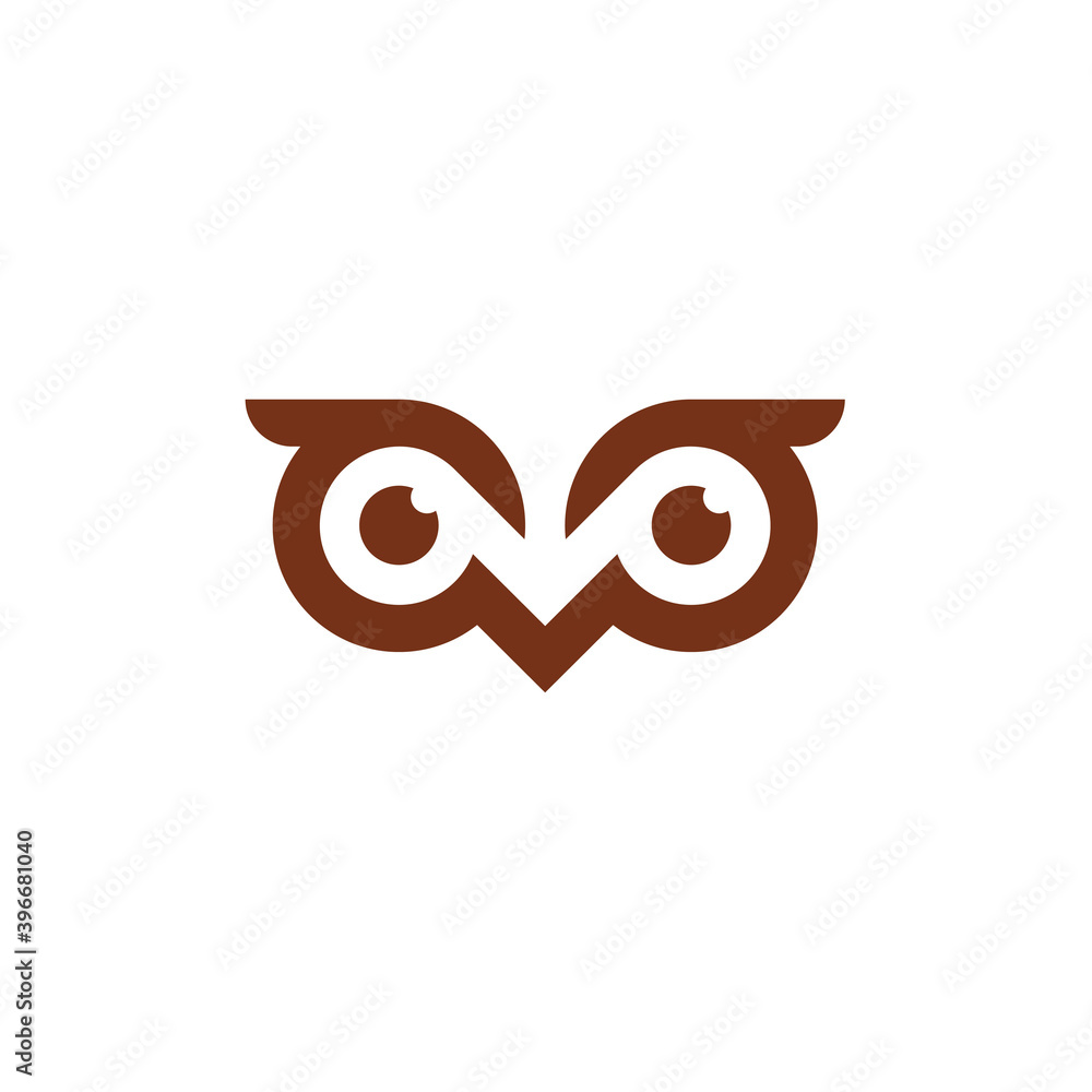 Owl Eyes Vision vector logo template