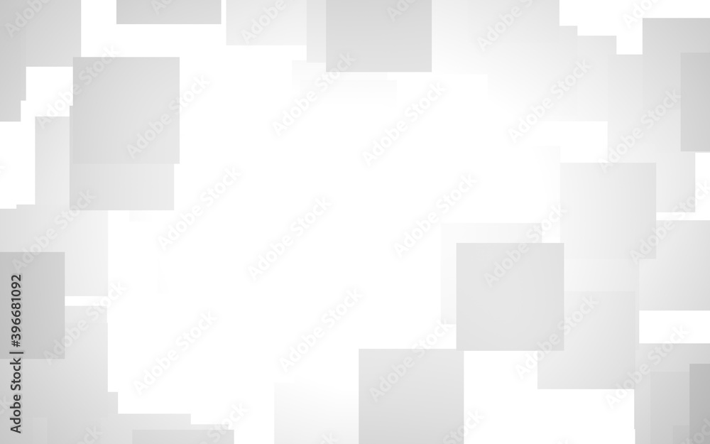 White abstract background. Misty backdrop with grey squares. 3D illustration