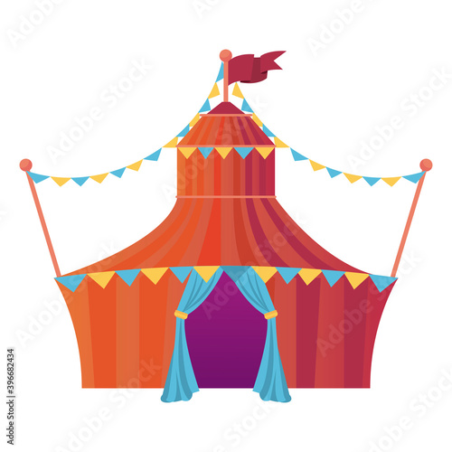 circus tent with garlands entertainment icon © Jemastock
