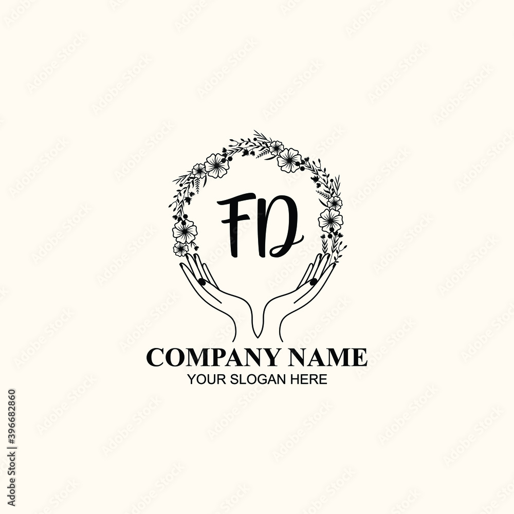 Initial FD Handwriting, Wedding Monogram Logo Design, Modern Minimalistic and Floral templates for Invitation cards Initial FD Handwriting, Wedding Monogram Logo Design, Modern Minimalistic and Floral templates for Invitation cards