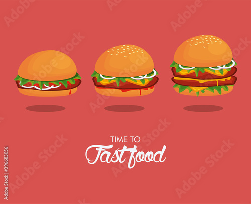 hamburgers sizes delicious fast food icons