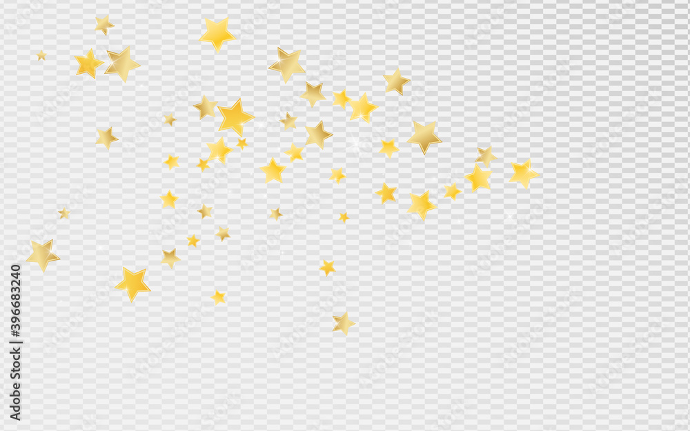 Fototapeta premium Golden Decoration Stars Vector Transparent 