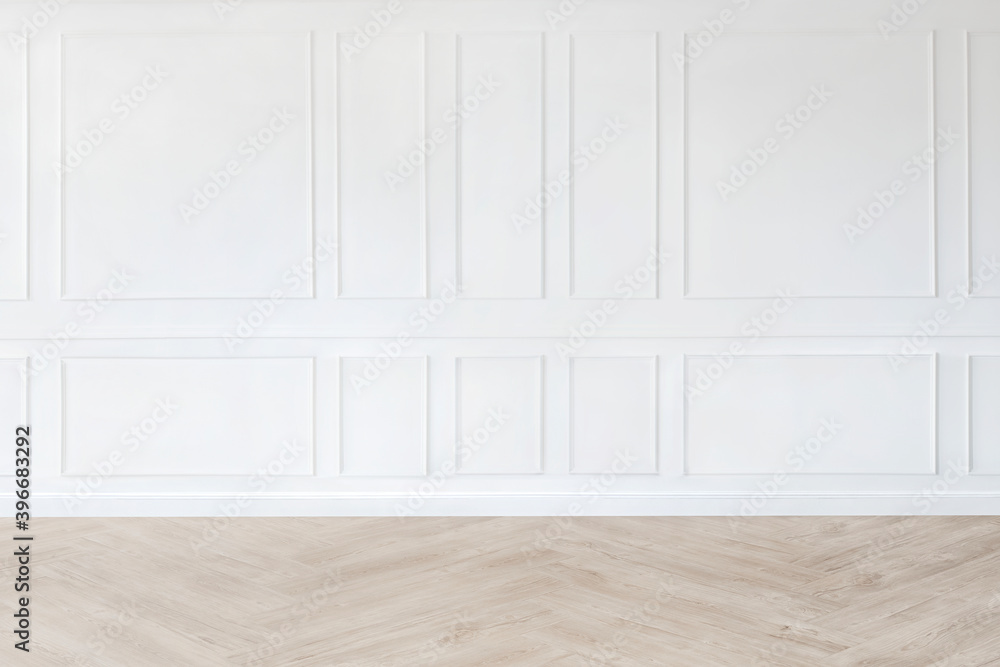 Minimal empty room mockup with white patterned wall Minimal empty room mockup with white patterned wall