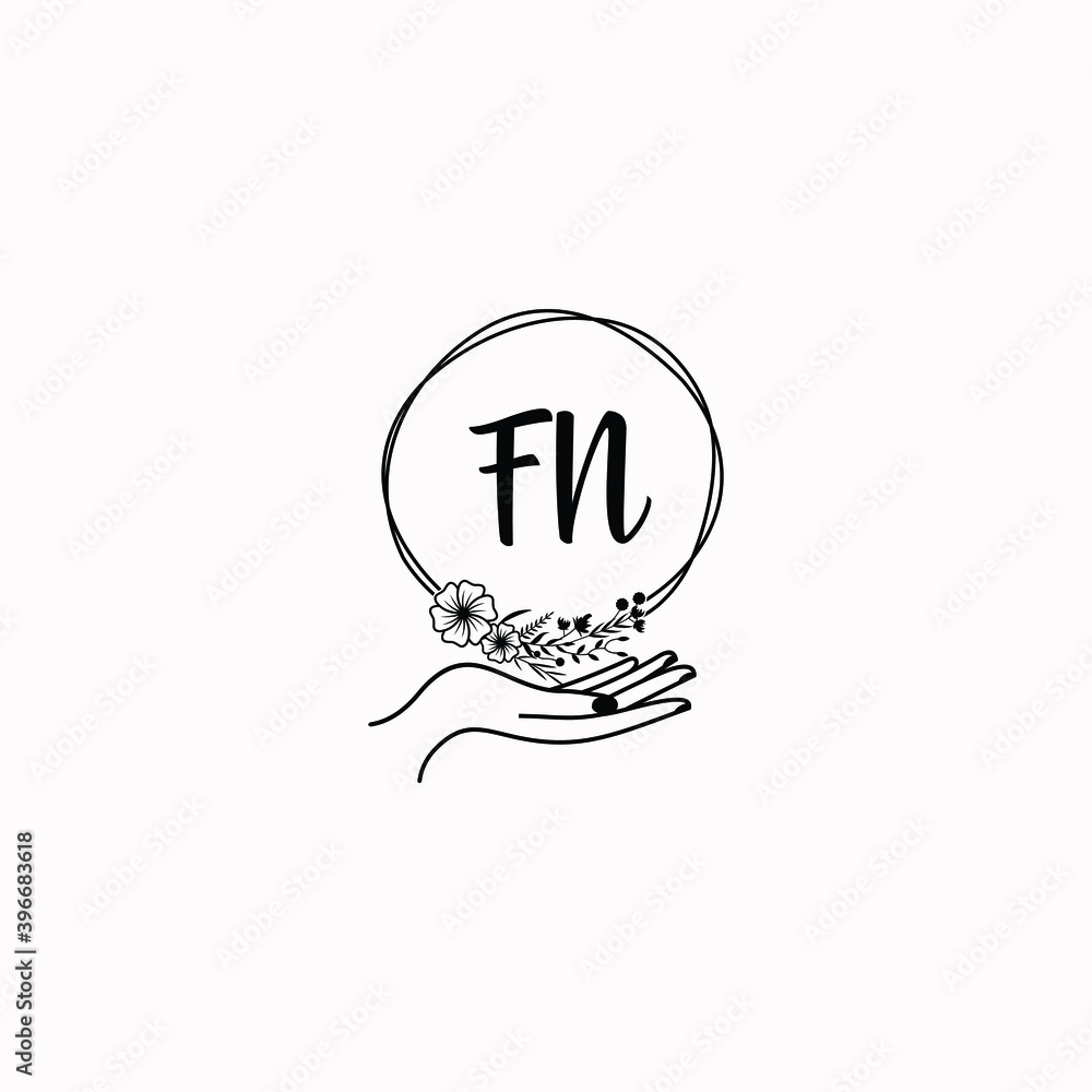 Initial FN Handwriting, Wedding Monogram Logo Design, Modern Minimalistic and Floral templates for Invitation cards Initial FN Handwriting, Wedding Monogram Logo Design, Modern Minimalistic and Floral templates for Invitation cards