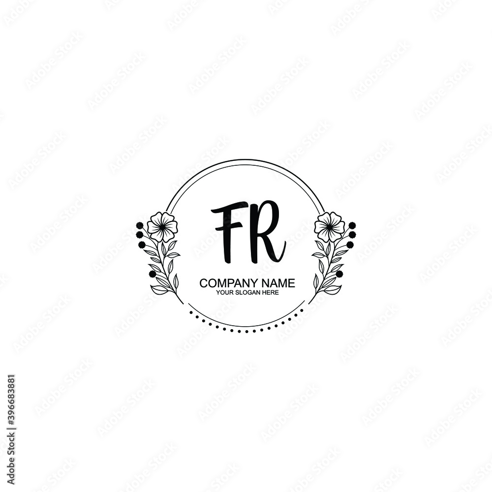 Initial FR Handwriting, Wedding Monogram Logo Design, Modern Minimalistic and Floral templates for Invitation cards Initial FR Handwriting, Wedding Monogram Logo Design, Modern Minimalistic and Floral templates for Invitation cards