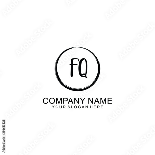 Initial FQ Handwriting, Wedding Monogram Logo Design, Modern Minimalistic and Floral templates for Invitation cards