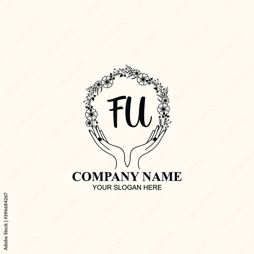 Initial FU Handwriting, Wedding Monogram Logo Design, Modern Minimalistic and Floral templates for Invitation cards Initial FU Handwriting, Wedding Monogram Logo Design, Modern Minimalistic and Floral templates for Invitation cards