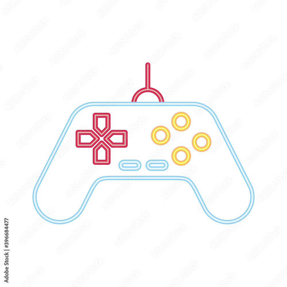 video game control neon style video game control neon style
