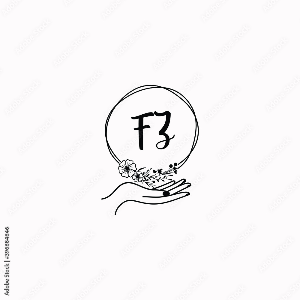 Initial FZ Handwriting, Wedding Monogram Logo Design, Modern Minimalistic and Floral templates for Invitation cards Initial FZ Handwriting, Wedding Monogram Logo Design, Modern Minimalistic and Floral templates for Invitation cards