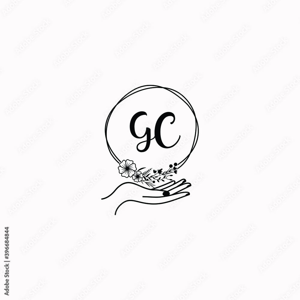 Initial GC Handwriting, Wedding Monogram Logo Design, Modern Minimalistic and Floral templates for Invitation cards Initial GC Handwriting, Wedding Monogram Logo Design, Modern Minimalistic and Floral templates for Invitation cards