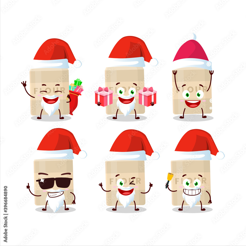 Santa Claus emoticons with white flour cartoon character Santa Claus emoticons with white flour cartoon character