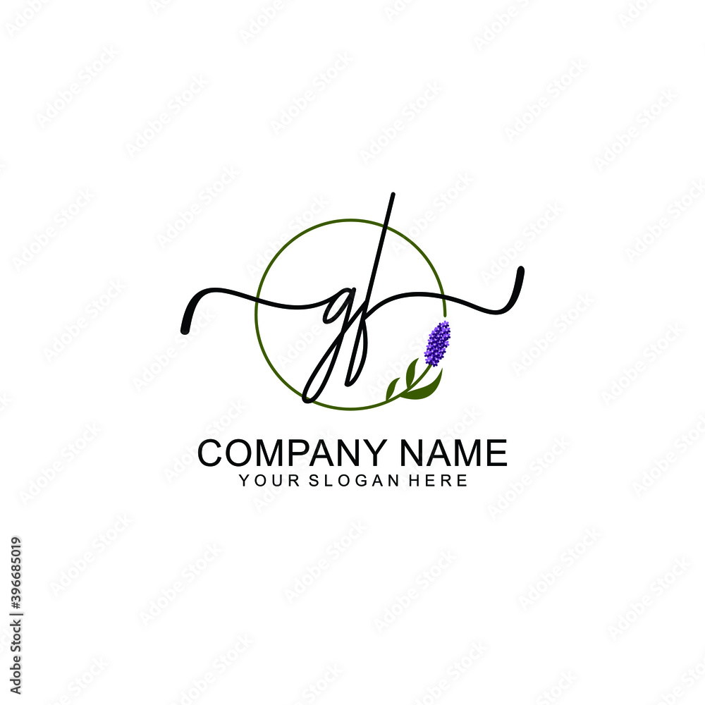 Initial GF Handwriting, Wedding Monogram Logo Design, Modern Minimalistic and Floral templates for Invitation cards Initial GF Handwriting, Wedding Monogram Logo Design, Modern Minimalistic and Floral templates for Invitation cards