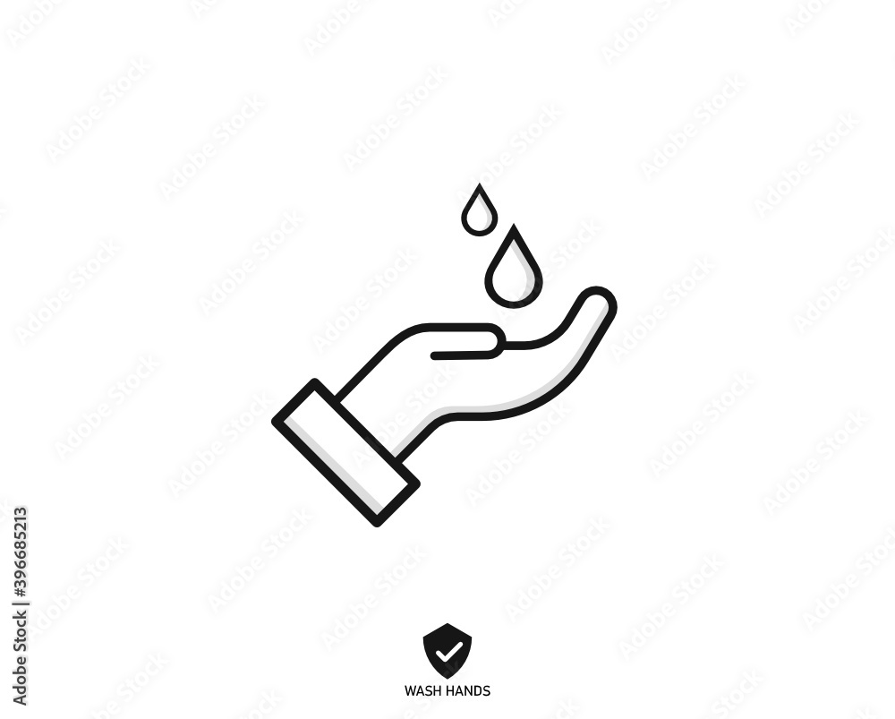 Hand wash flat icon. Clean your hands to prevent germs. Hand wash flat icon. Clean your hands to prevent germs.