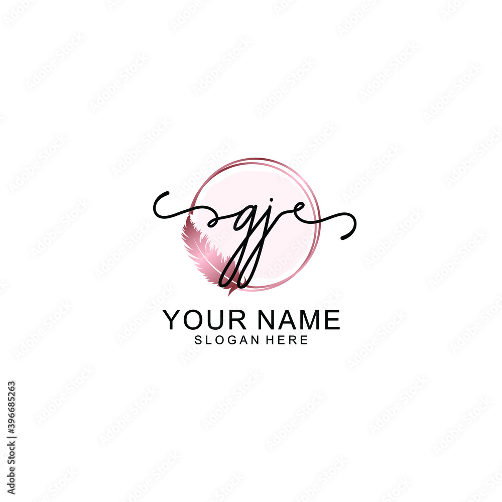 Initial GJ Handwriting, Wedding Monogram Logo Design, Modern Minimalistic and Floral templates for Invitation cards Initial GJ Handwriting, Wedding Monogram Logo Design, Modern Minimalistic and Floral templates for Invitation cards