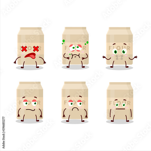 White flour cartoon character with nope expression