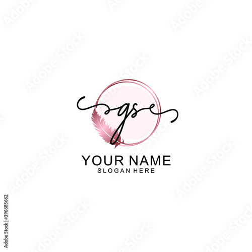 Initial GS Handwriting, Wedding Monogram Logo Design, Modern Minimalistic and Floral templates for Invitation cards