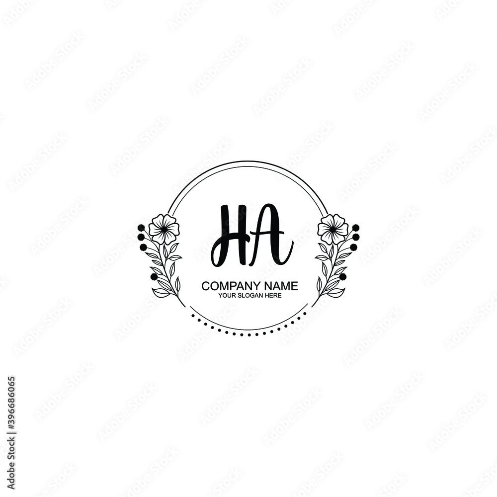 Initial HA Handwriting, Wedding Monogram Logo Design, Modern Minimalistic and Floral templates for Invitation cards Initial HA Handwriting, Wedding Monogram Logo Design, Modern Minimalistic and Floral templates for Invitation cards