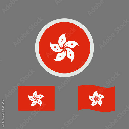 vector illustration of Hong kong flag sign symbol. Hong kong flag vector. Hong kong national flag.