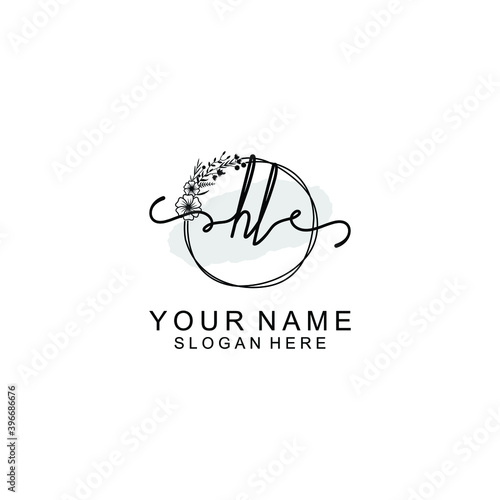 Initial HL Handwriting, Wedding Monogram Logo Design, Modern Minimalistic and Floral templates for Invitation cards