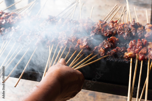 Schilderij op canvas One of the typically Indonesian foods is satay or sate