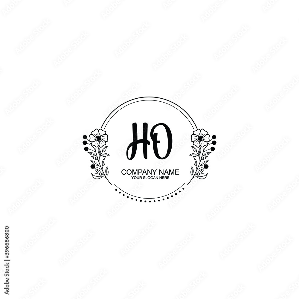 Initial HO Handwriting, Wedding Monogram Logo Design, Modern Minimalistic and Floral templates for Invitation cards Initial HO Handwriting, Wedding Monogram Logo Design, Modern Minimalistic and Floral templates for Invitation cards