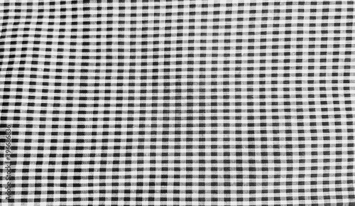 Black and white Plaid cotton or fabric for background. Seamless pattern wallpaper and line concept