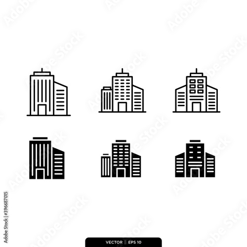 building icon vector logo template in trendy style