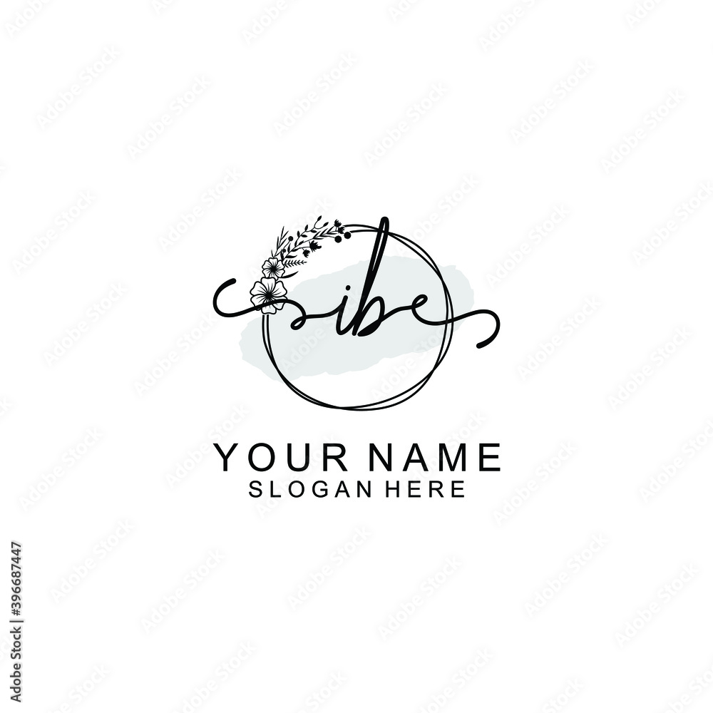Initial IB Handwriting, Wedding Monogram Logo Design, Modern Minimalistic and Floral templates for Invitation cards Initial IB Handwriting, Wedding Monogram Logo Design, Modern Minimalistic and Floral templates for Invitation cards