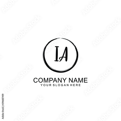 Initial IA Handwriting, Wedding Monogram Logo Design, Modern Minimalistic and Floral templates for Invitation cards