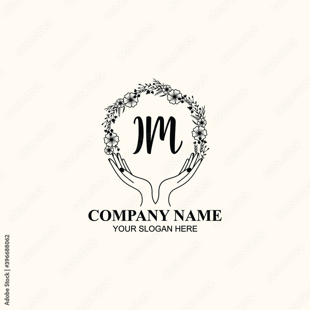 Initial IM Handwriting, Wedding Monogram Logo Design, Modern Minimalistic and Floral templates for Invitation cards