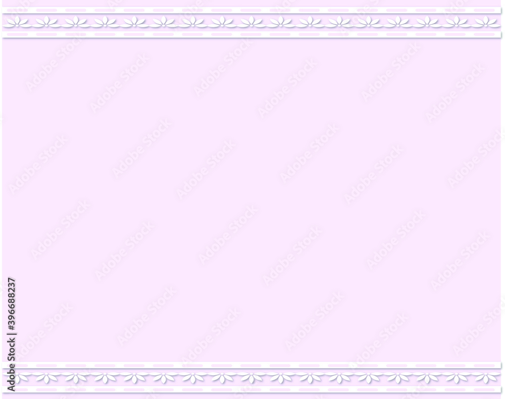 White Flower Frame over Pale Pink Background - Card - Invitation - Bussiness Card