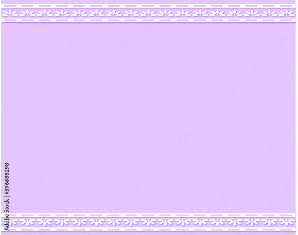 White Flower Frame over Soft Purple Background - Card - Invitation - Bussiness Card