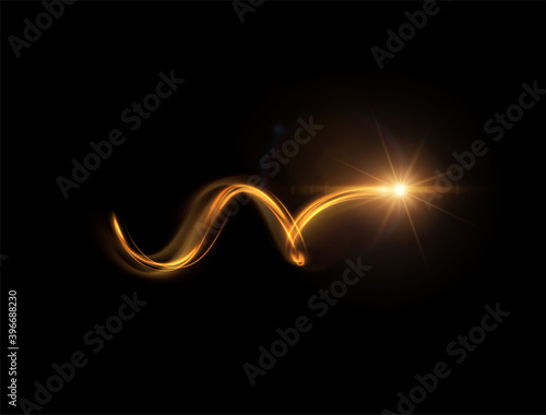 Shiny spiral with magic dust particles vector effect.