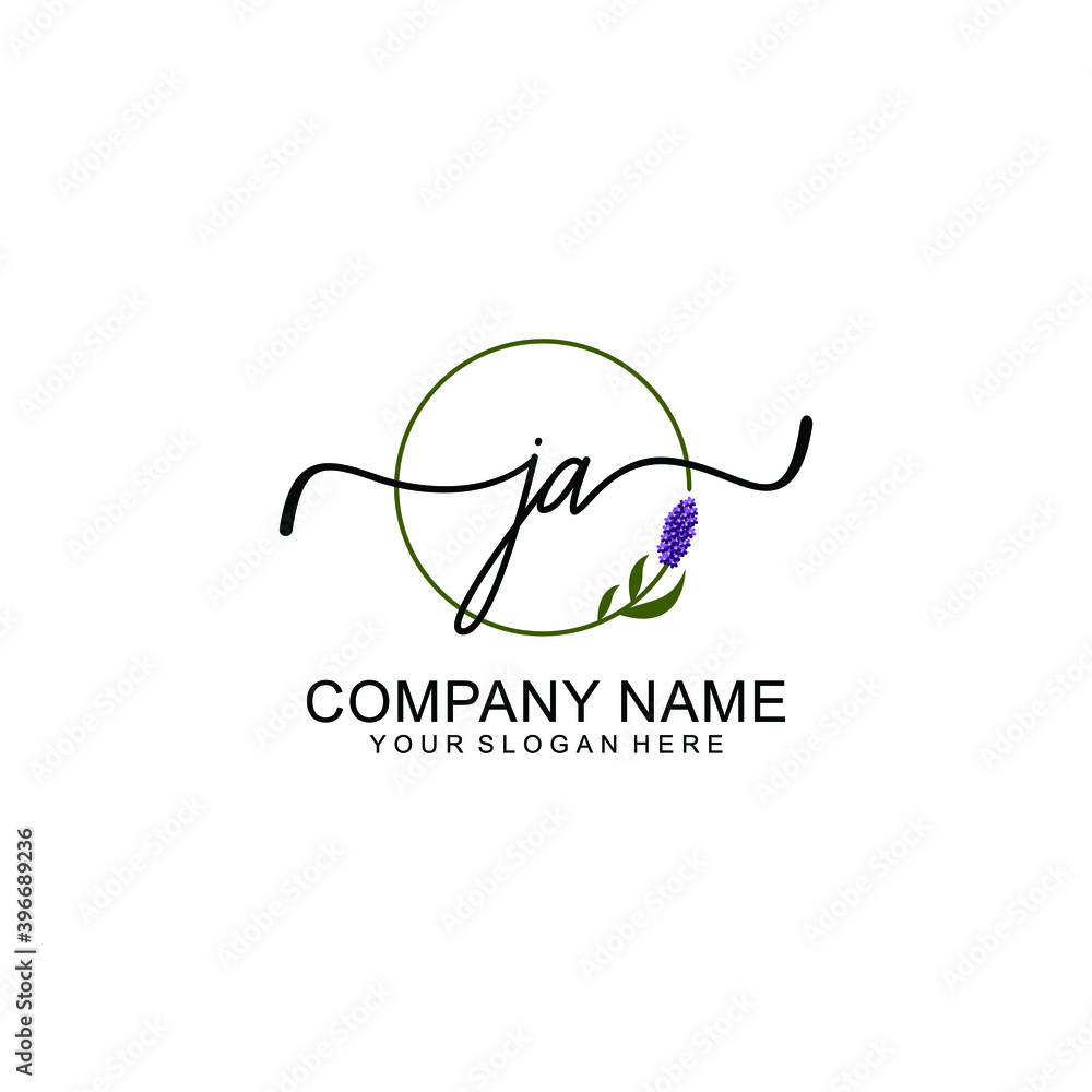 Initial JA Handwriting, Wedding Monogram Logo Design, Modern Minimalistic and Floral templates for Invitation cards Initial JA Handwriting, Wedding Monogram Logo Design, Modern Minimalistic and Floral templates for Invitation cards
