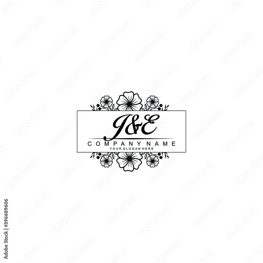 Initial JE Handwriting, Wedding Monogram Logo Design, Modern Minimalistic and Floral templates for Invitation cards