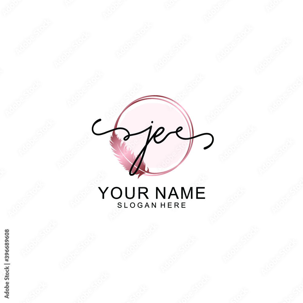 Initial JE Handwriting, Wedding Monogram Logo Design, Modern Minimalistic and Floral templates for Invitation cards Initial JE Handwriting, Wedding Monogram Logo Design, Modern Minimalistic and Floral templates for Invitation cards