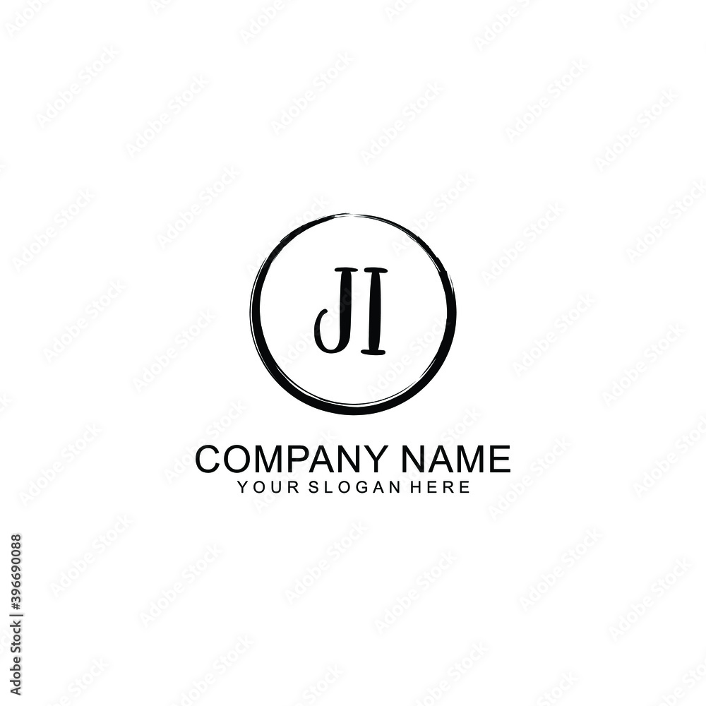 Initial JI Handwriting, Wedding Monogram Logo Design, Modern Minimalistic and Floral templates for Invitation cards Initial JI Handwriting, Wedding Monogram Logo Design, Modern Minimalistic and Floral templates for Invitation cards