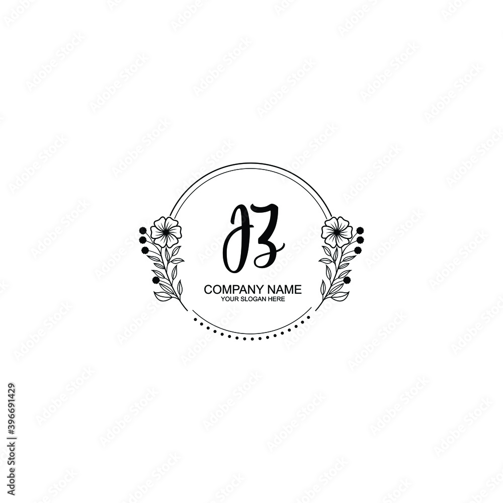 Initial JZ Handwriting, Wedding Monogram Logo Design, Modern Minimalistic and Floral templates for Invitation cards Initial JZ Handwriting, Wedding Monogram Logo Design, Modern Minimalistic and Floral templates for Invitation cards