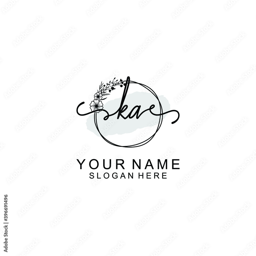 Initial KA Handwriting, Wedding Monogram Logo Design, Modern Minimalistic and Floral templates for Invitation cards Initial KA Handwriting, Wedding Monogram Logo Design, Modern Minimalistic and Floral templates for Invitation cards