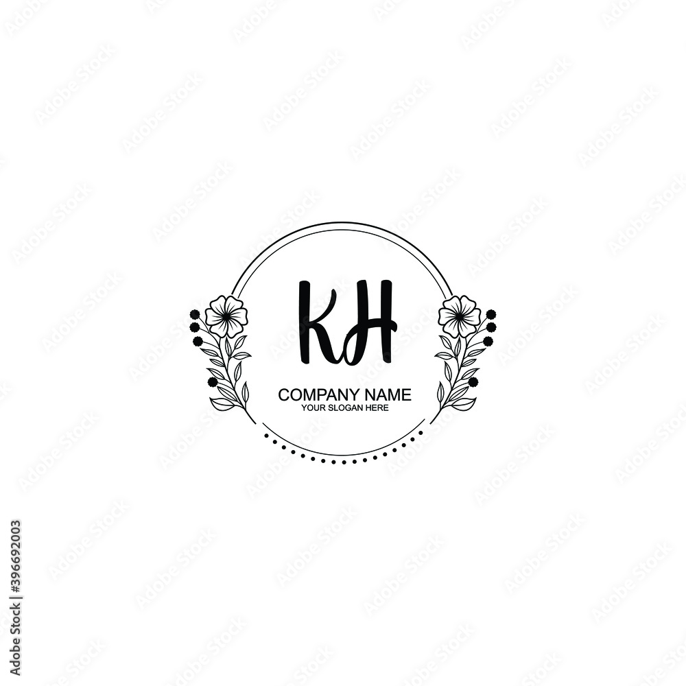 Initial KH Handwriting, Wedding Monogram Logo Design, Modern Minimalistic and Floral templates for Invitation cards Initial KH Handwriting, Wedding Monogram Logo Design, Modern Minimalistic and Floral templates for Invitation cards