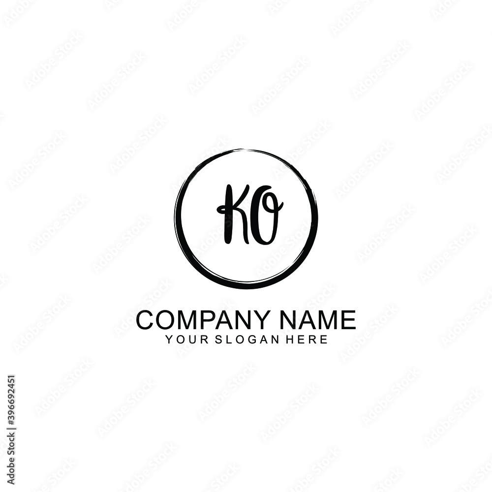 Initial KO Handwriting, Wedding Monogram Logo Design, Modern Minimalistic and Floral templates for Invitation cards Initial KO Handwriting, Wedding Monogram Logo Design, Modern Minimalistic and Floral templates for Invitation cards