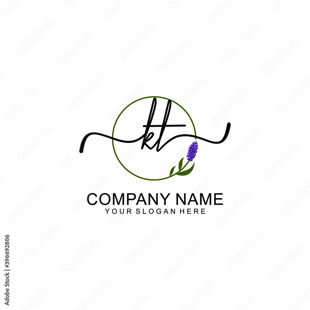 Initial KT Handwriting, Wedding Monogram Logo Design, Modern Minimalistic and Floral templates for Invitation cards Initial KT Handwriting, Wedding Monogram Logo Design, Modern Minimalistic and Floral templates for Invitation cards