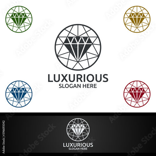 Diamond Luxurious Royal Logo for Jewelry, Wedding, Hotel or Fashion