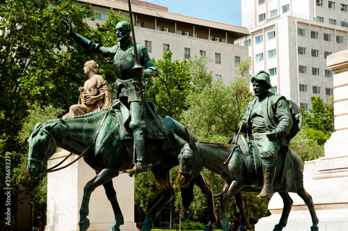 Statues of Don Quixote and Sancho Panza - Madrid - Spain